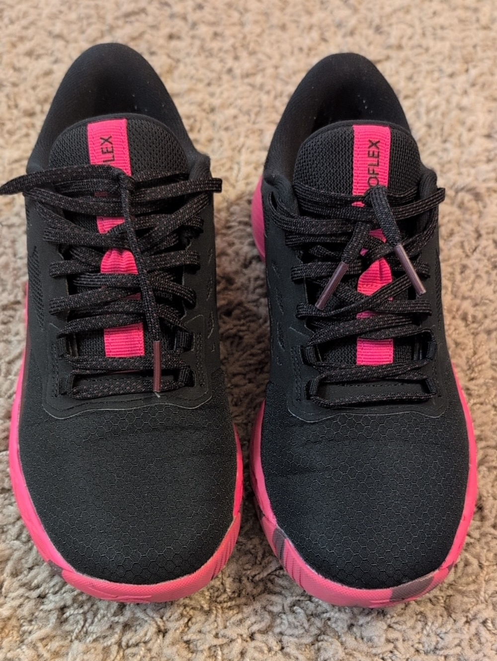 Reebok Women's Nanoflex Black and Hot Pink Training Sneakers